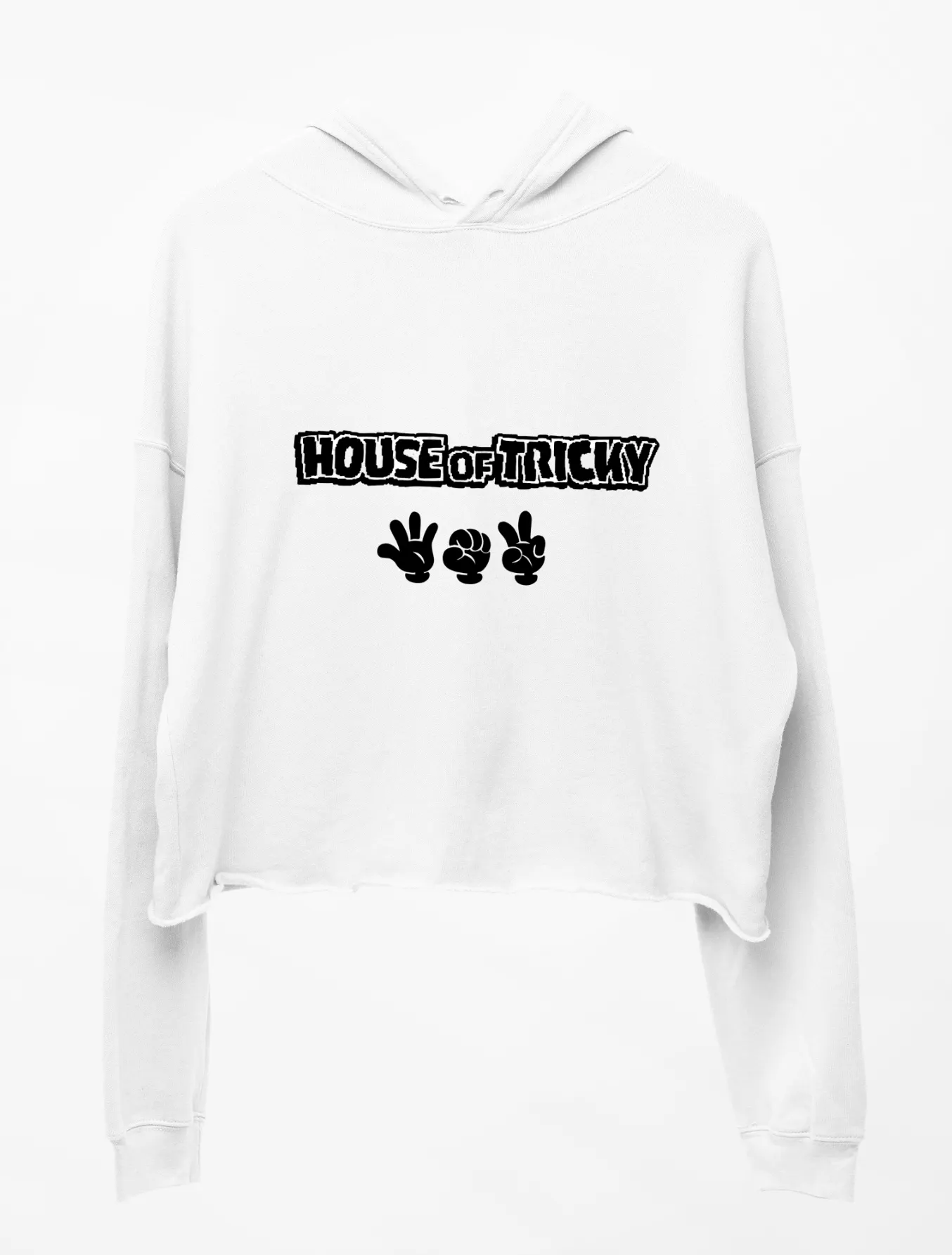 Xikers Doorbell Ringing Cropped Hoodie - White